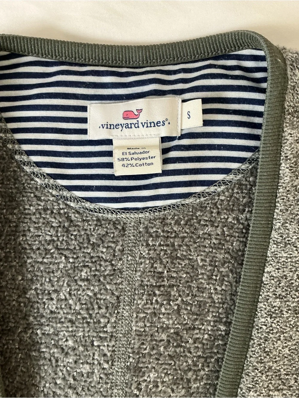 Vineyard Vines Gray Open Front Cardigan Size S | Soft Knit Layer - Picture 5 of 7